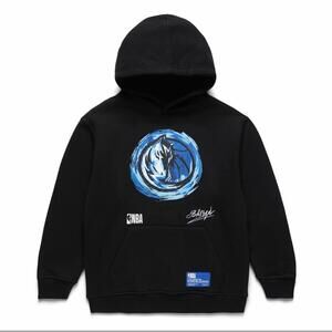 NBA x BKTSQD Dallas Mavericks Hoodie Youth Large YL Black Graphic Pullover